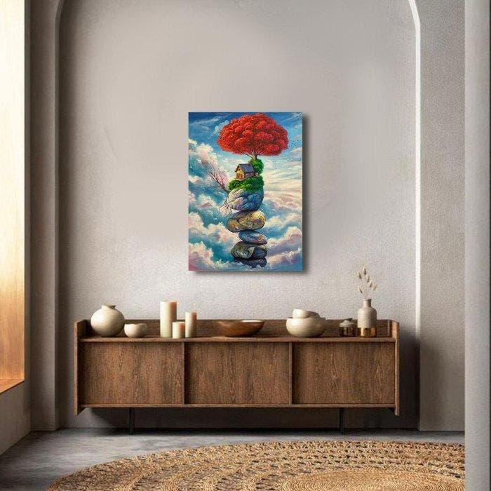 Elizabeth - Santuario entre Nubes y Rocas, Antiquités & Art, Art | Peinture | Moderne