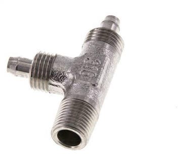 6x4 & R1/8'' RVS 1.4305 T-Opsteekkoppeling Buitendraad, Verzenden, Nieuw