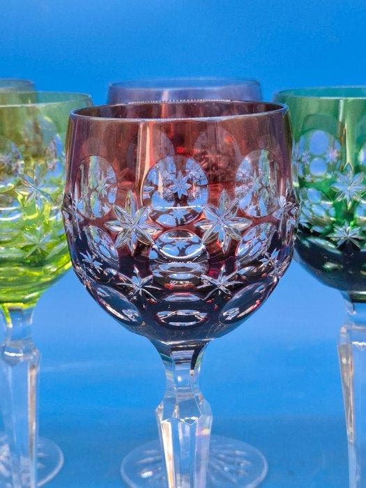 Villeroy & Boch – Weingläser – Bleikristall, farbig, 6er Set, Antiek en Kunst, Antiek | Meubels | Tafels