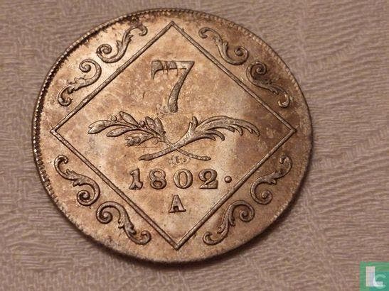 Oostenrijk 7 kreuzer 1802 (A), Postzegels en Munten, Munten | Europa | Niet-Euromunten, Losse munt, Goud, Zilver, Oostenrijk, Verzenden