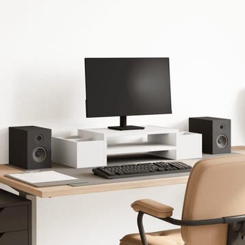vidaXL Monitorstandaard met opbergruimte 70x27x15 cm bewerkt, Verzenden