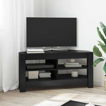 vidaXL HoekTVKabinet 102 x 40,5 x 45 cm Zwart Bewerkt hout, Verzenden, Nieuw