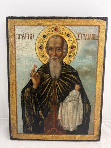 Icoon - Sint Stylianos van Paflagonië - Hout