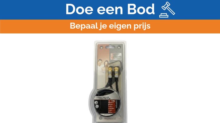 Bieden: Velleman 1.5m F-Type Male to Male Coaxial Cable Gol, Watersport en Boten, Navigatiemiddelen en Scheepselektronica, Ophalen of Verzenden