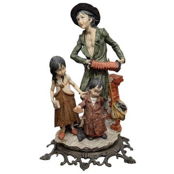 Beeldje - Capodimonte Florence Straatmuzikanten Grote, Antiek en Kunst