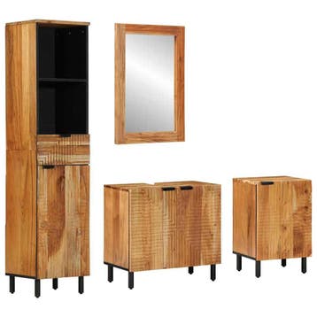 vidaXL Badkamerkast set 4 st Naturel 38 x 33 x 160 cm, Verzenden, Nieuw