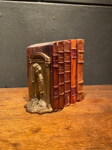 Golf player Book ends - brass - boekensteunen set, Nieuw