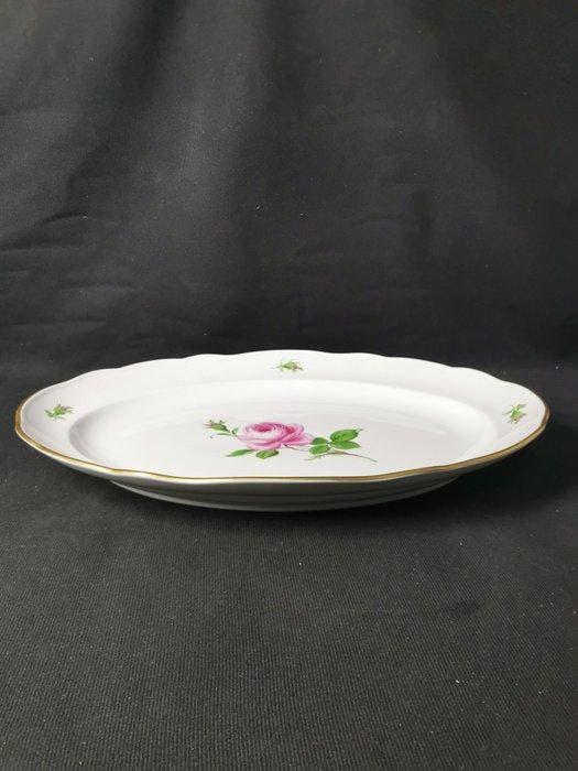 Meissen - Rosa rossa - Piatto ovale - L.42cm - 1.Wahl - XX, Antiquités & Art, Antiquités | Meubles | Tables