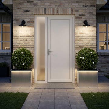 vidaXL Tuinplantenbak met led 2 st zilver 40 x 60 x 40 cm, Tuin en Terras, Verzenden, Nieuw