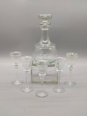 Elegantes Likörset mit Karaffe & 6 Gläsern – Feines