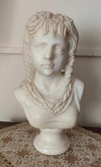 Beeld, Neoclassical ca. 1900s Carrara Marble Bust of a