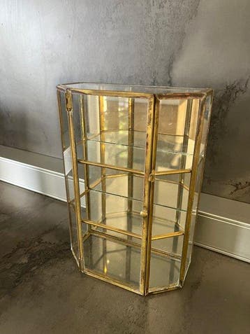 Vitrinekast - Glas en messing