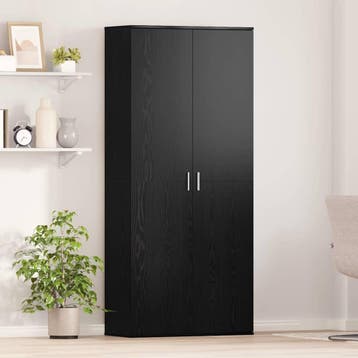 vidaXL Highboard 80 x 35 x 180 cm Bewerkt hout Zwart eiken, Huis en Inrichting, Verzenden, Nieuw