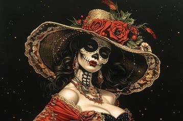 CREATIVE_HUB - Sensual mexican calavera woman 2, Antiek en Kunst