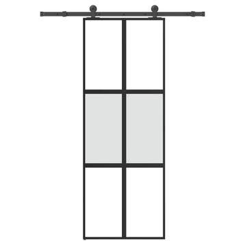 vidaXL Schuifdeur met beslag 76x205 cm gehard glas en, Doe-het-zelf en Bouw, Deuren en Vliegenramen, Verzenden, Nieuw
