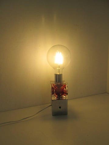 Lampe de table - verre immergé, Antiquités & Art