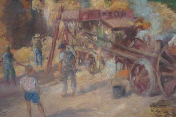 Giuseppe Fraschetti (1879-1956) - La battitura del grano