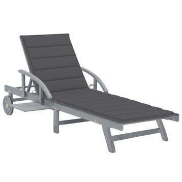 vidaXL Ligbed met kussen massief acaciahout, Tuin en Terras, Verzenden, Nieuw
