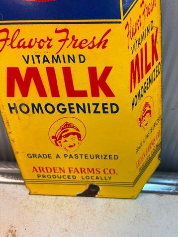 Arden Milk – Vintage emaille reclamebord – Amerikaanse dairy