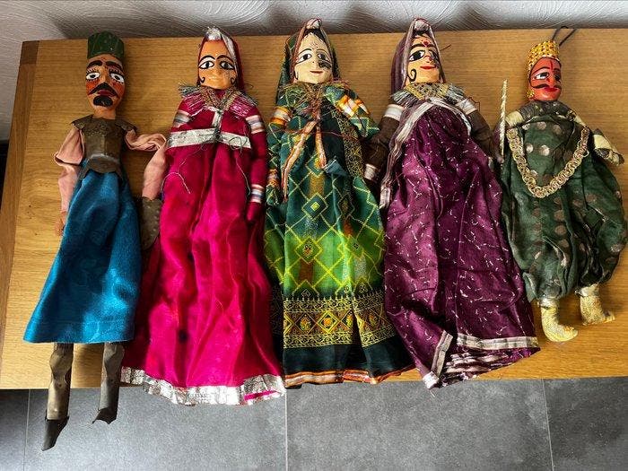 Marionet - Traditionele Kathputli-poppen-set – Rajasthan, Antiquités & Art, Art | Art non-occidental