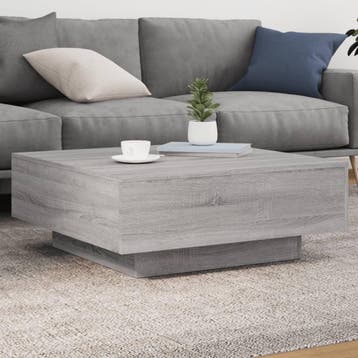 vidaXL Salontafel 80x80x31 cm bewerkt hout grijs sonoma, Verzenden