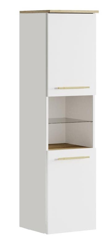 Badplaats Badkamerkast Bravos 133 cm - Wit met Eiken, Doe-het-zelf en Bouw, Verzenden, Nieuw