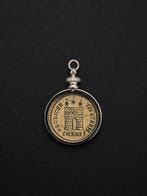 Romain antique, Empire Bronze Pendentif en forme de monnaie