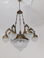 Lustre - Bronze, Verre - Géant, Antiek en Kunst