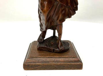 18e-eeuws houten beeld – Christus met het Kind – gesneden in, Antiek en Kunst