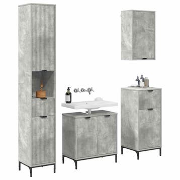 vidaXL Badkamermeubel Set Beton Grijs Samengesteld hout,, Verzenden, Nieuw