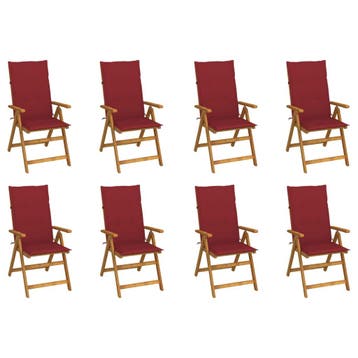 vidaXL Opklapbare stoelen met kussens, 8 stuks, gemaakt van, Verzenden, Nieuw