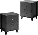 Nachtkastje set van 2 - Bijzettafel - Opbergkastje - 50x40x6, Verzenden