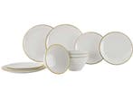 Gimex Linea Line Servies - 12-Delig - Melamine - Goud, Verzenden, Zo goed als nieuw
