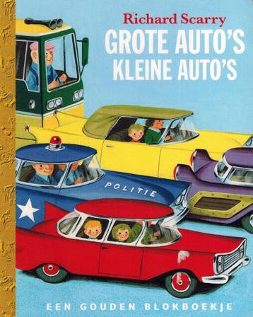 Een Gouden Blokboekje (15 x 12 x 1,2 cm) - Grote Autos, Verzenden, Richard Scarry