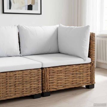vidaXL Hoeksofa met kussens GENDT Natuurlijk Riet Naturel, Verzenden