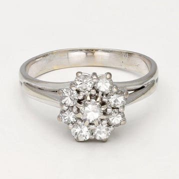Ring - 18 karaat Witgoud Diamant (Natuurlijk), Nieuw