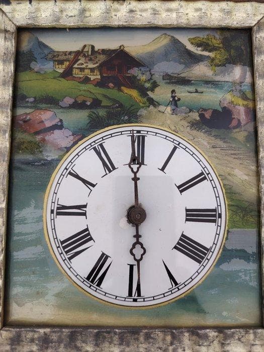 Régulateur à deux poids - Antique Bois, Émail - 1850-1900 -, Antiquités & Art, Antiquités | Horloges