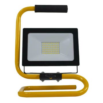 LED Bouwlamp 50W op S-frame IP65 2m kabel Daglicht wit Euro, Doe-het-zelf en Bouw, Verzenden, Nieuw, 50 tot 200 watt, Lamp met armatuur
