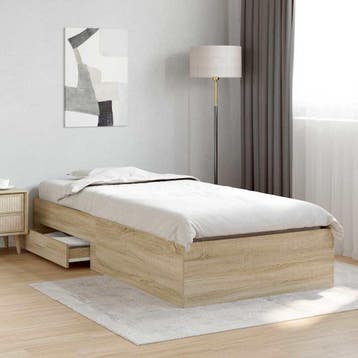 vidaXL Bedframe met lade met opslag Bruin 90 x 190 cm, Huis en Inrichting, Verzenden, Nieuw