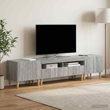 vidaXL 3-delige LED TV-kast DELFT Grijs Sonoma Bewerkt hout, Verzenden
