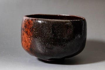 hi Ware Zwarte Theeschaal met Kintsugi - Keramiek -