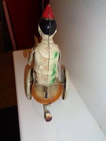 Günthermann - Jouet en étain - clown auf wagen mit pling, Antiek en Kunst
