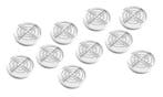 Set van 10 ronde waterpasjes (32x7 mm, wit), Verzenden, Nieuw