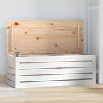 vidaXL Opbergbox wit 89x36,5x33 cm massief grenenhout, Verzenden