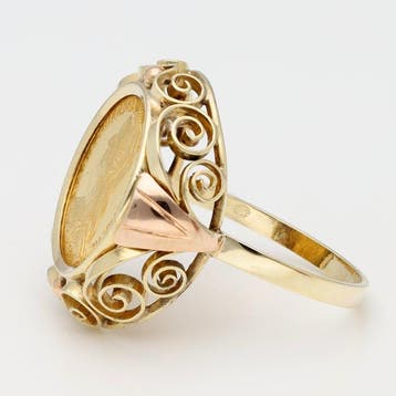 Ring - 14 karaat Geel goud - Muntring, Handtassen en Accessoires, Ringen, Nieuw