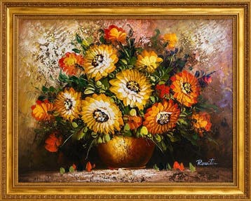École européenne (XX) - Vibrant Floral Still Life with