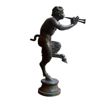 sculptuur, Pan Con Pifferi - 71 cm - Brons