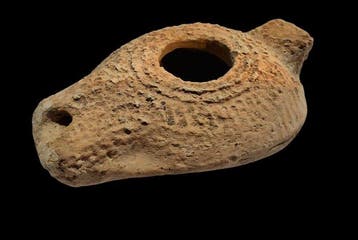 Laat-Romeins / Vroeg-Byzantijns Terracotta olielamp - 105 mm
