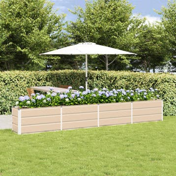 vidaXL Plantenbak Ivoor 320 x 40 x 45 cm Staal, Verzenden