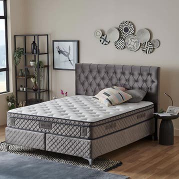 Opbergbox Deluxe Zilvergrijze  180 x 200 - Zone Pocket 28cm!